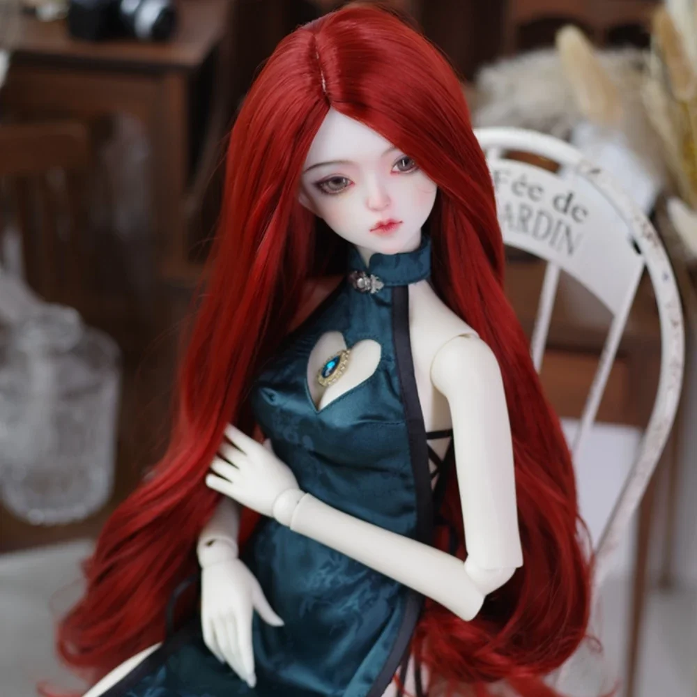 جديد 1/3 1/4 1/6 شعر مستعار للدمية لدمية Bjd لينة الحرير سبليت طويل لفة الشعر لتقوم بها بنفسك لعبة فتاة فستان اللعب منزل إكسسوارات دمي ، لا دمية #4