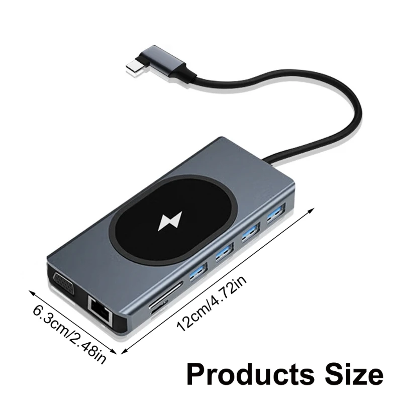 قم بتوسيع الكمبيوتر المحمول الخاص بك باستخدام موزع USB C الذي يتميز بمنفذين متوافقين مع وإيثرنت وقارئ منفذ USB