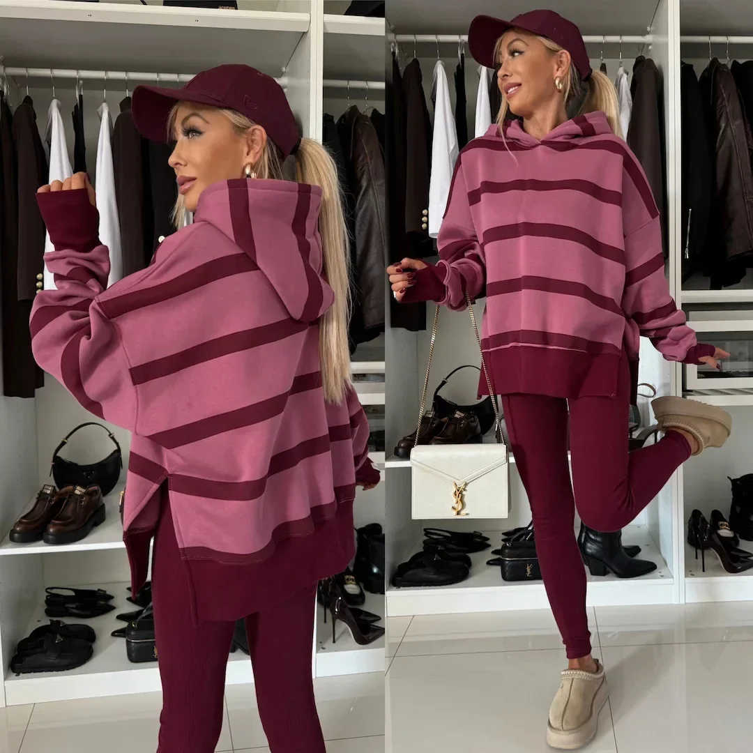 Women 2 Piece Set Hoddies Tracksuit Hooded Top & Pants Set Sweatshirts Suit Trouser Outfits Spring Jogging Sport Y2k Streetwear