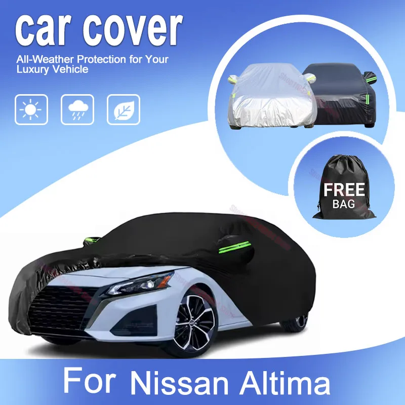 For Nissan Altima Outdoor Protective Car Cover Waterproof Sunshade Anti-Dust Snow UV Shield Exterior Accessories