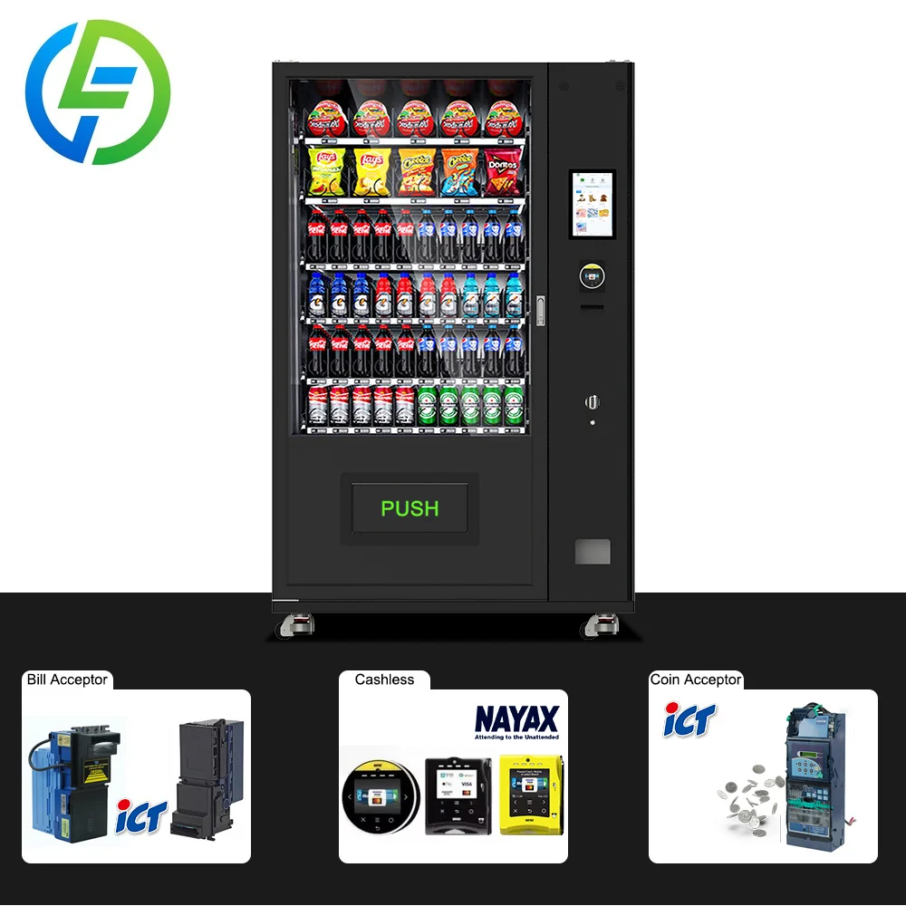 FOODLINE Factory Direct Combo Vending Machine Auto Cooling For Bottle Drinks Packed Snacks Mall Commercial Kiosk Gear view 5