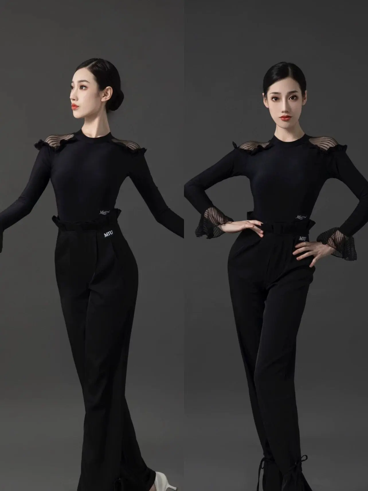 

2026 Latin Dance Performance Costumes For Women Long Sleeved Latin Pants Suit Adult Female Latin Dance Practice Suit DQS21980