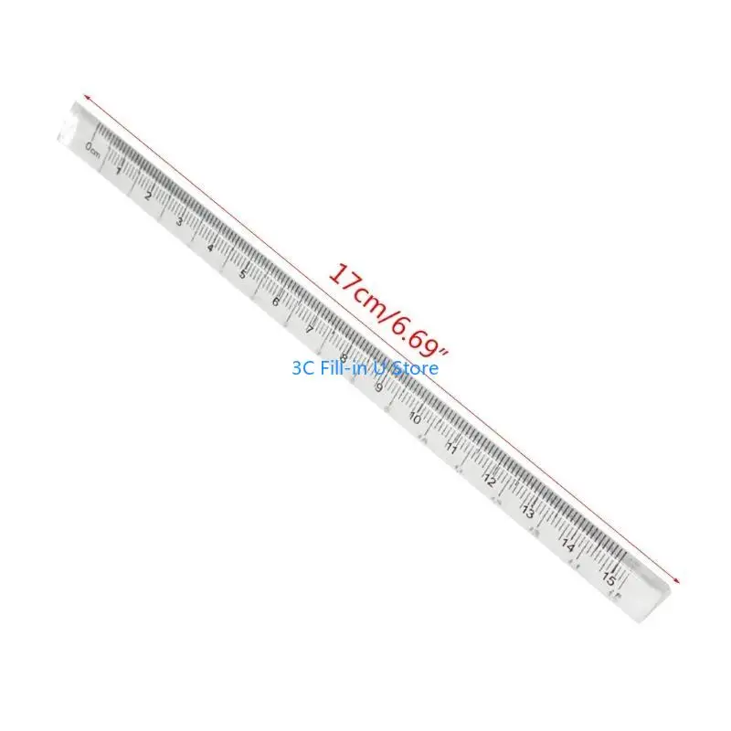 G8TA مسطرة أكريليك شفافة على شكل مثلث نطاق قياس 0-15 سم للطلاب المعلمين