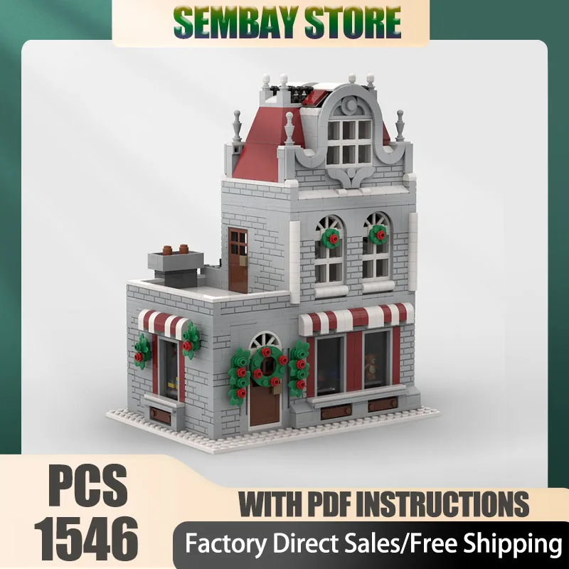 

Street View Moc Building Brick Modular Winter Village - Toy Shop Model Technology Blocks Christmas DIY Toy Construction Gift