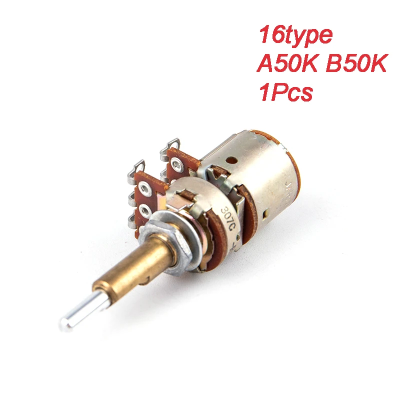

16type Double Shaft Potentiometer With Switch A50K B50K Shaft Length 30mm