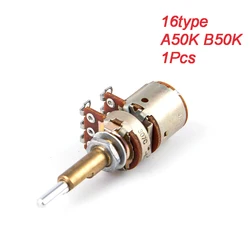 16type Double Shaft Potentiometer With Switch A50K B50K Shaft Length 30mm