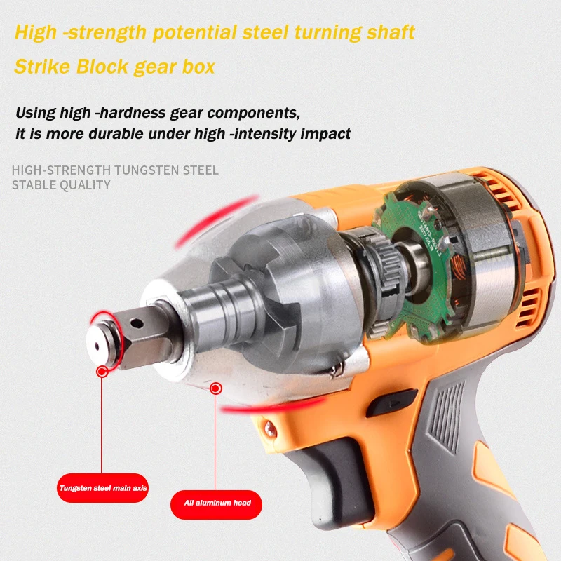 Brushless Electric Impact Wrench Lithium battery impact wind cannon auto repair tool sleeve 220V impact wrench Power Tools