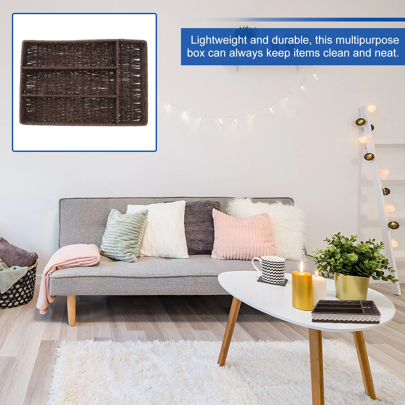 

Настольный органайзер с 4 отделениями, 1 шт., легкий пластиковый контейнер для кухонной утвари, украшений, косметики, чайных пакетиков