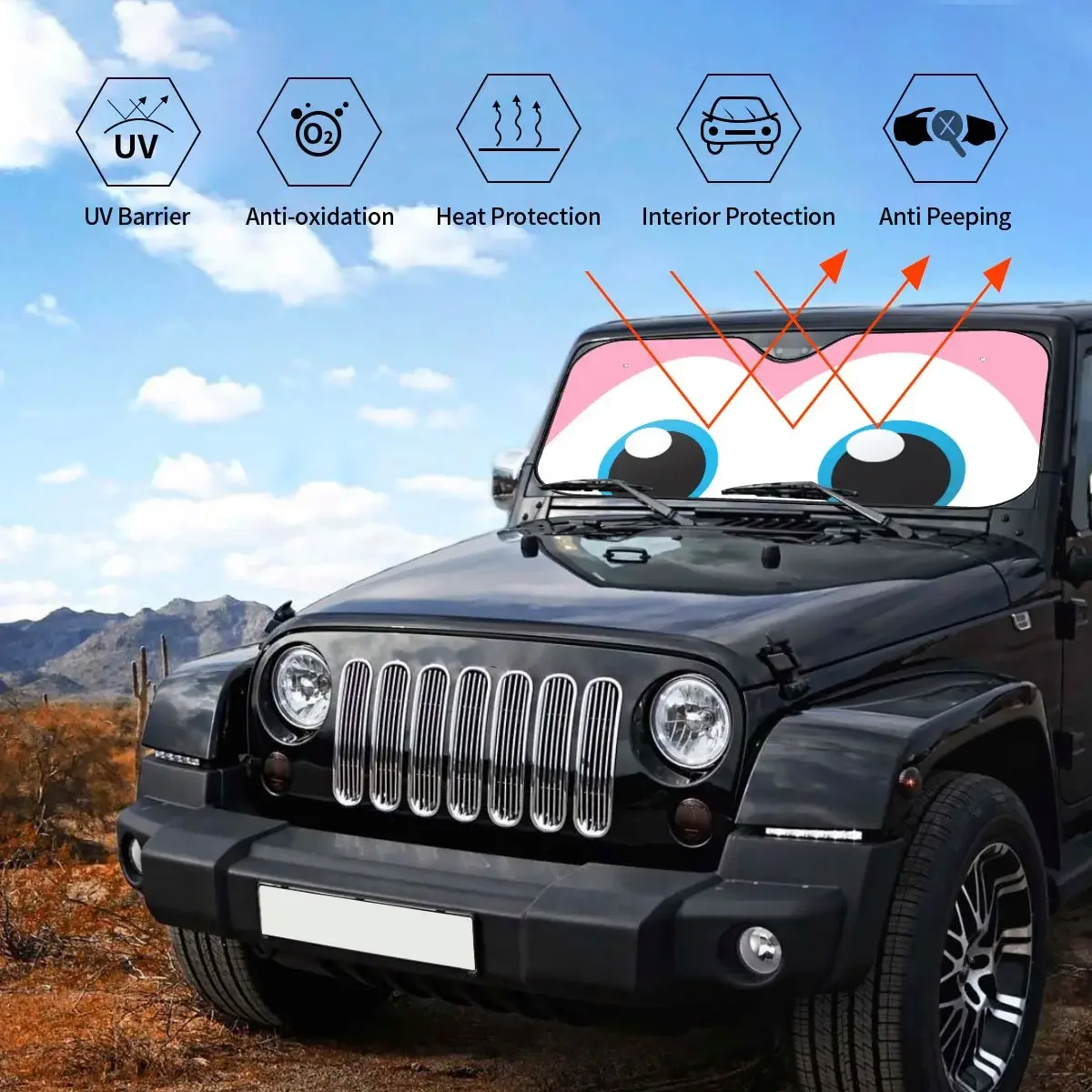 

Зонт от солнца для глаз Bonitos, Visera Universal para ventana delantera de coche de parfjos animados, 70x130см, cortin