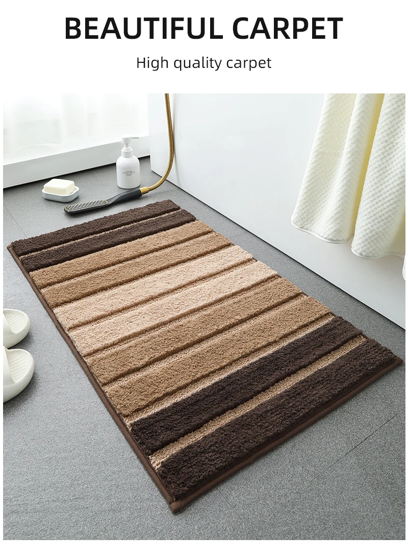 Badezimmerteppich Superabsorbierend Waschbare Bodenmatte Rutschfeste Matte Superfeine Faser Dicke Plüsch-Gummibodenmatte Plüsch-Duschvorleger – Detail 3