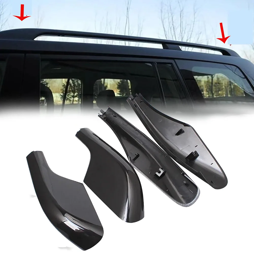 4 pçs capa de rack de teto do carro para toyota land cruiser lc100 fj100 lexus lx470 1998-2007 telhado rack ferroviário final capa escudo substituição