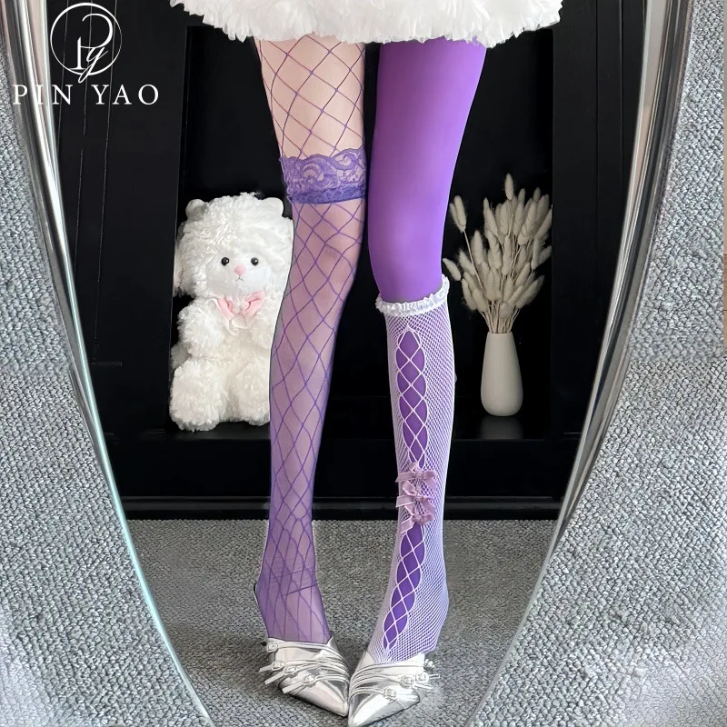 

Women's Stockings Japanese Sexy Sweet Solid Color AB Fashionable Trend Versatile Tights Breathable Mesh Socks For Girl Wholesale