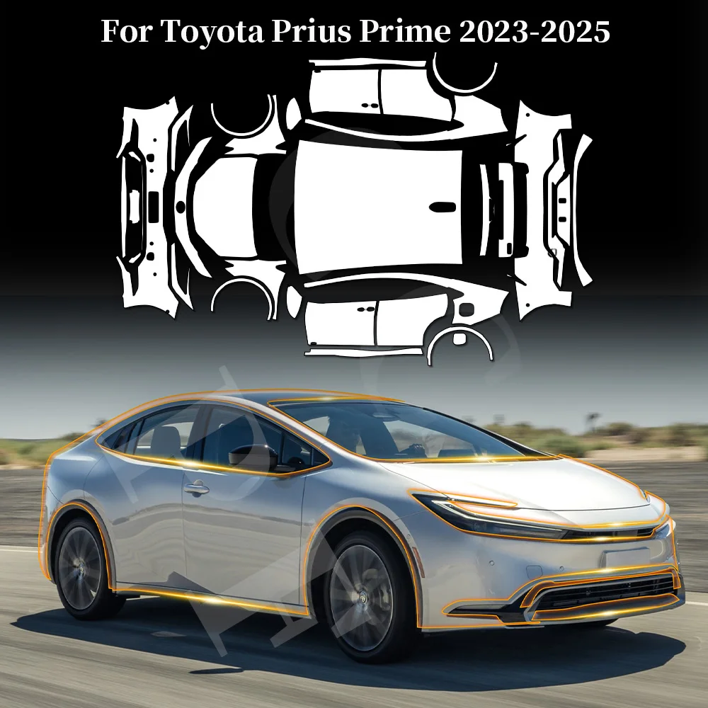 

For Toyota Prius Prime 2023-2025 TPU Paint Protection Film Anti-Scratch Pre-cut PPF Car Body Clear Bra Resistant Invisible Kit
