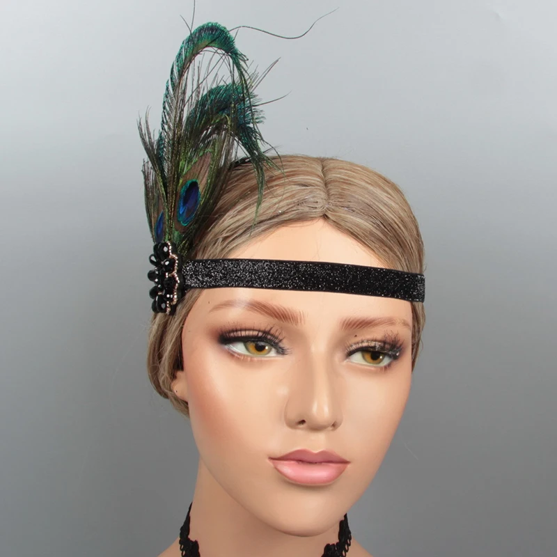 Elegant Hairband Headpiece Feather Peacock Headband Headdress Vintage Costume Party Hairband For Women Feather Headpiece