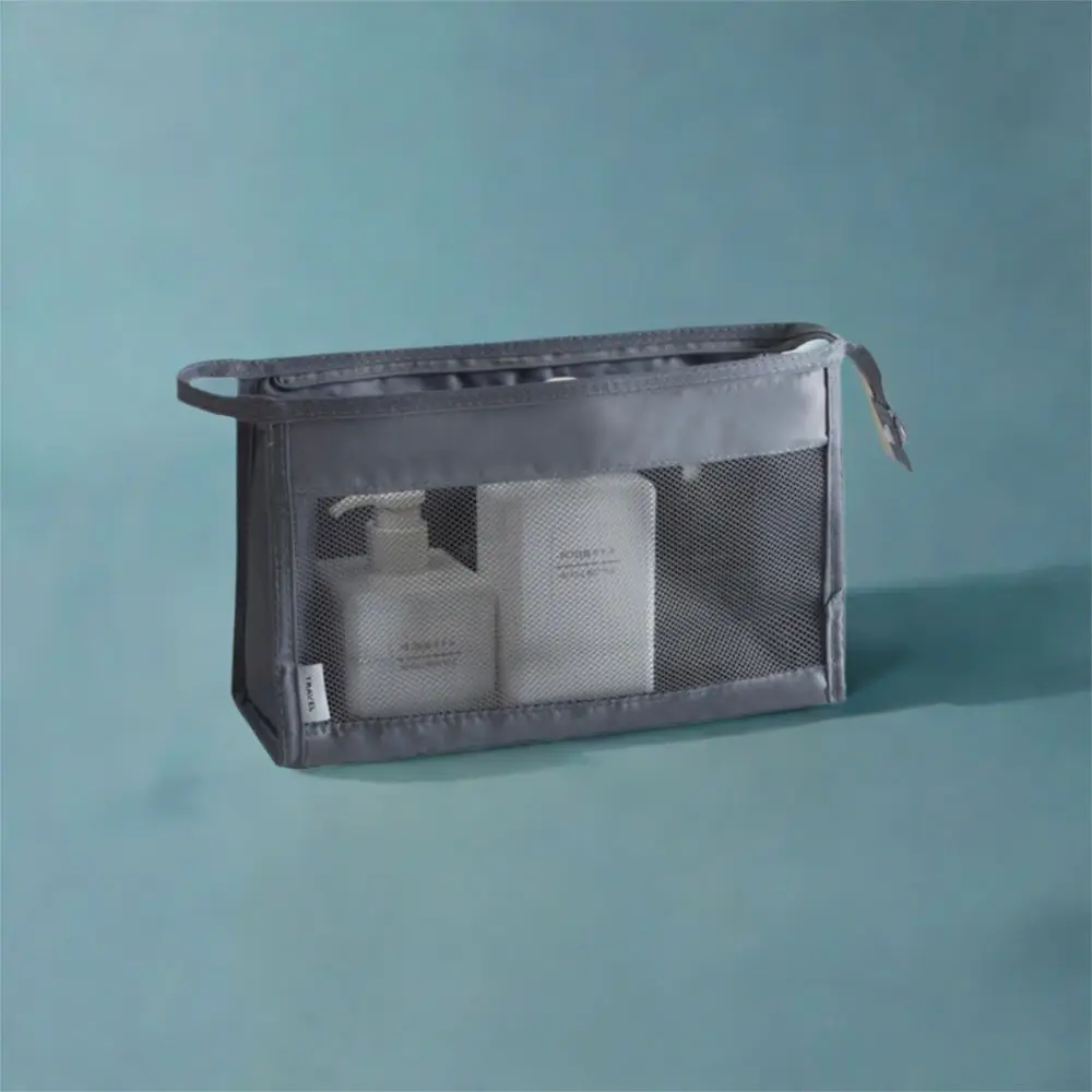 Handheld Case Hanging Travel Cosmetic Bag Portable Foldable Shower Storage Pouch Visible Multifunctional Toiletry Bag Beauty