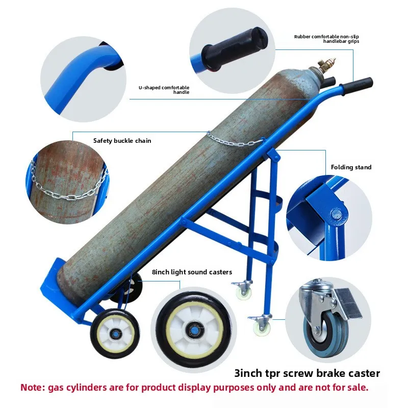 عربة زجاجة عربة اسطوانة النيتروجين عربة النمر اسطوانة مسال زجاجة مزدوجة السلامة التعامل مع عربة الأسيتيلين