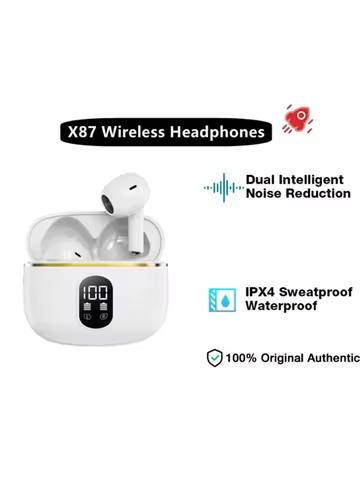 Original X87 Bluetooth Earphones TWS Wireless Headphones with LED Display Stereo Headset Touch Control Earbuds Noise Reduction