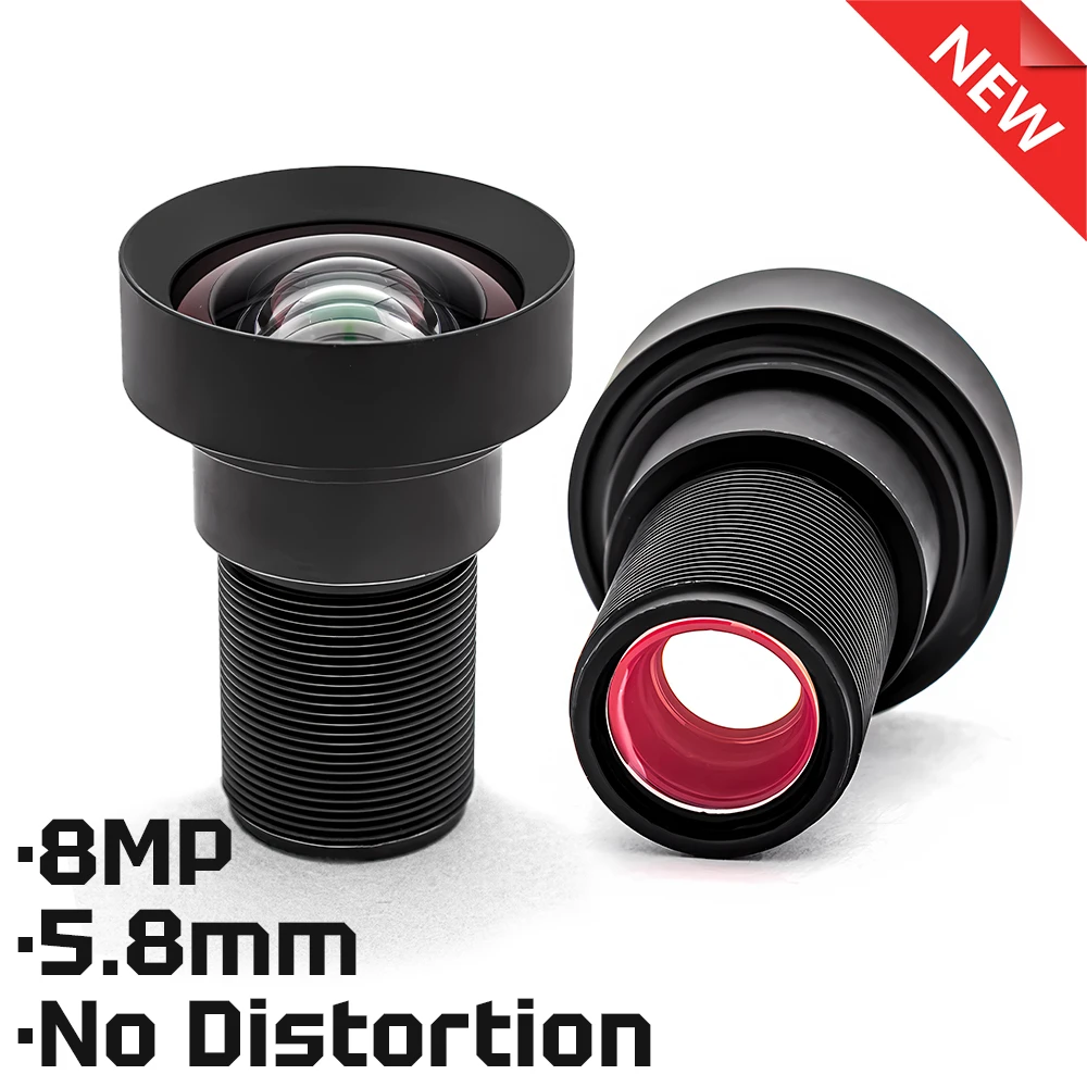 

Camera Lens CCTV HD 8MP 5.8mm 70° No Distortion Lens Aperture F1.6 Format 1/1.8" M12 Mount With 650nm Filter For Security Camera