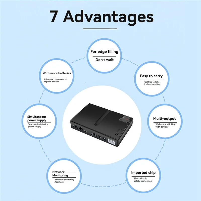 

Резервная батарея ИБП постоянного тока 5 В 9 В 12 В Источник бесперебойного питания 855265 В Мини-ИБП Сменная батарея для Wi-Fi IP-камеры США Plug-Hot