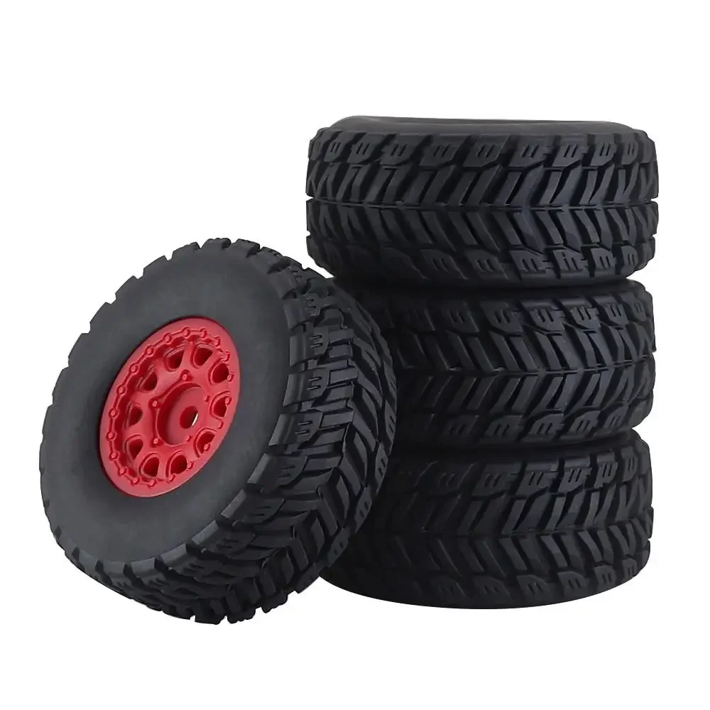 

4Pcs 64mm Rubber Tires & Plastic Wheel Hubs, 12mm Hex, for WLtoys Arrma 1/14 Mini Mojave Grom MJX Hyper 14301 RC Car