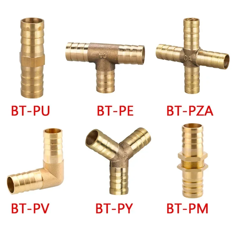 

10pcs Copper Pagoda Water Tube Fittings Brass Barb Pipe Fitting 2 3 4 Way Brass Connector For 6mm 8mm 10mm 12mm 16mm 19mm hose