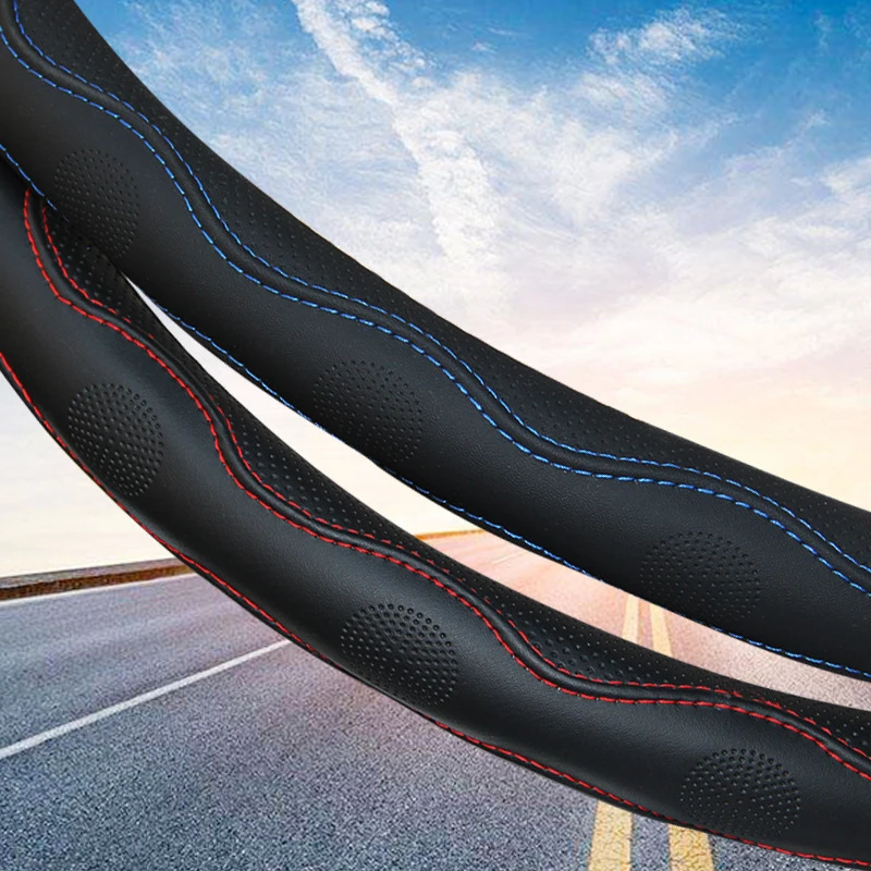 Car Steering Wheel Cover For 36 38 40 42 45 47 50 CM Big Truck Bus Van Volant Lorry Artificial Leather Non-slip Auto Protector