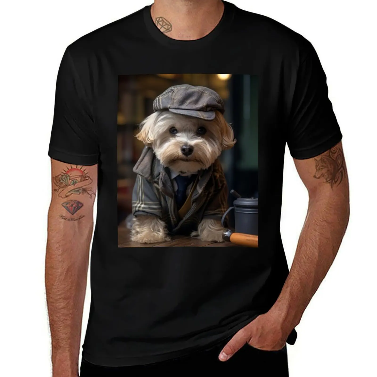 Stylish Dandie Dinmont Terrier T-Shirt Fitness Quick Dry Short Sleeve Top T-Shirt