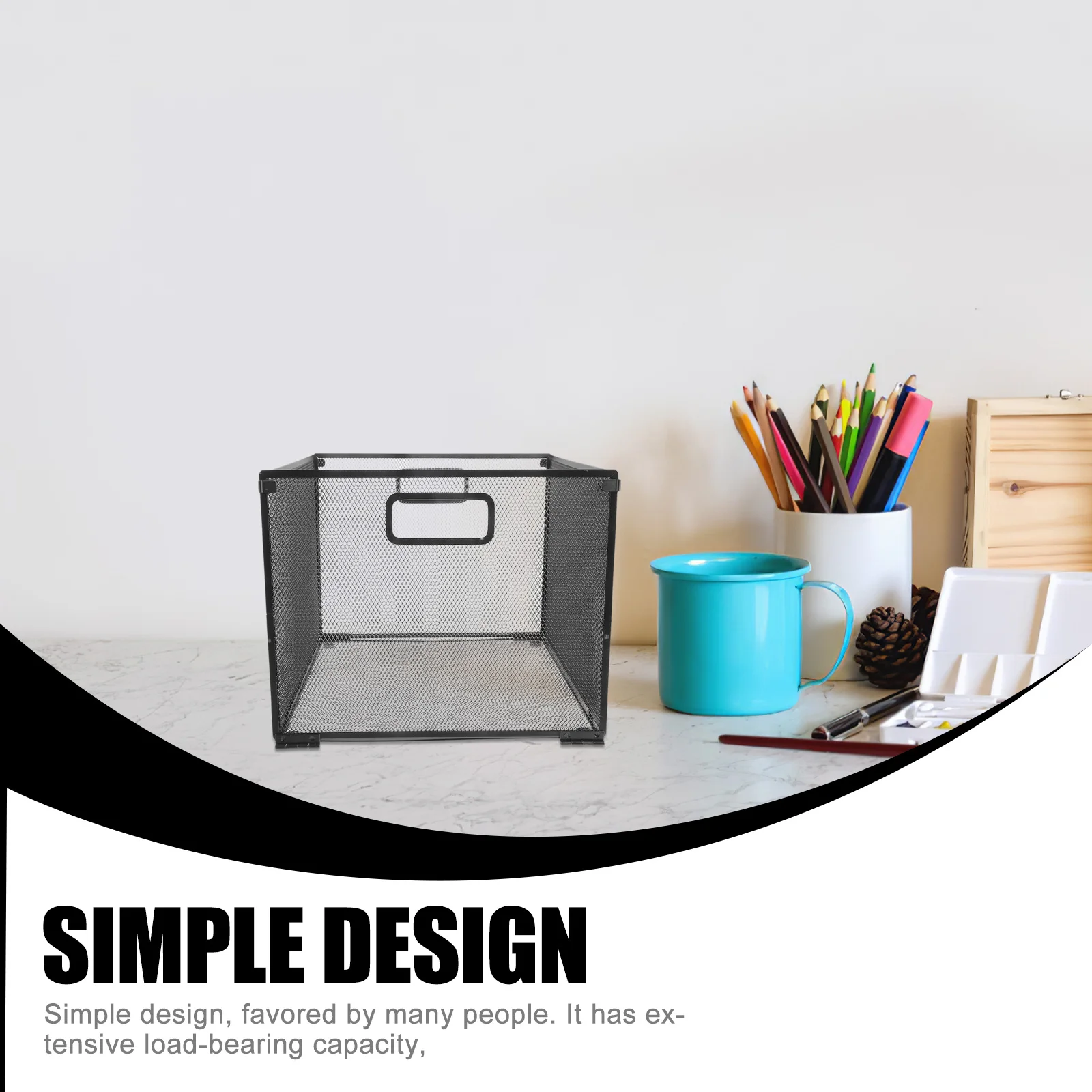 Bestandsbox Organizer Ijzeren gaas Desktopopslag voor tijdschriften Documenten Mappen Kantoorbenodigdheden Houder Rack Container