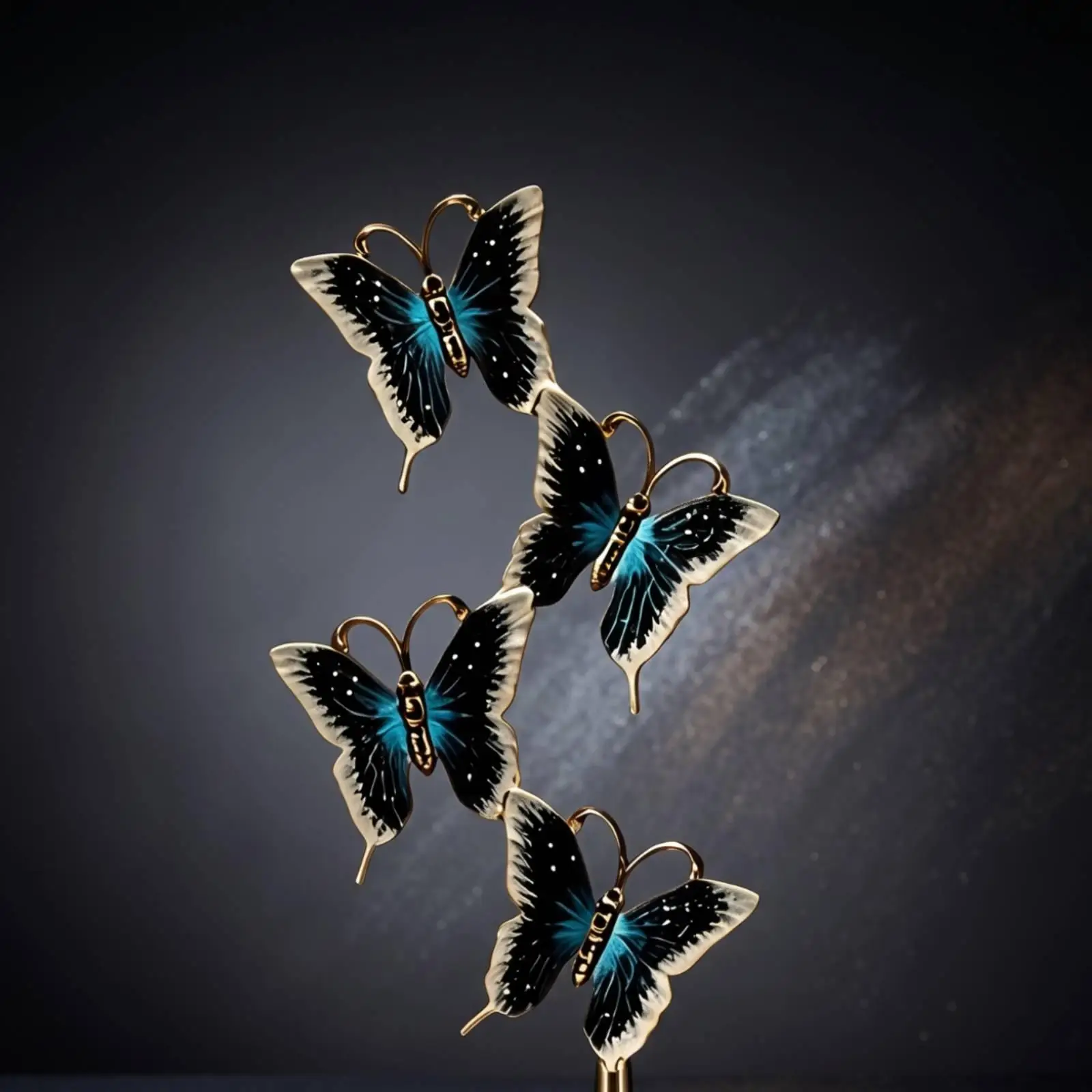 Butterfly Crystal Ornament Handsome Metal Support Vertical Display Figurine for Cabinet Shelf Home Aesthetic Accent