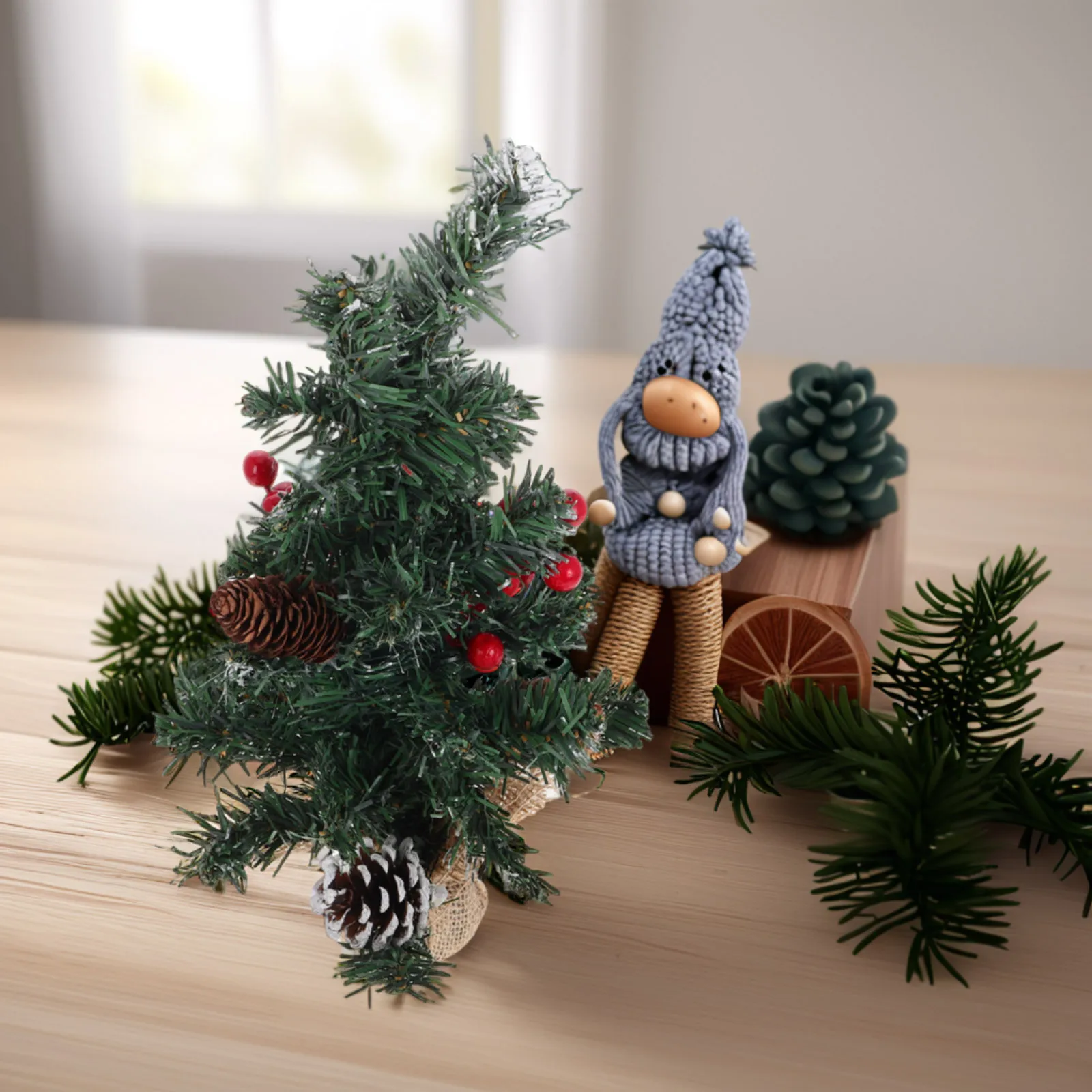 

1pc Mini Christmas Tree Decorations Xmas Ornament Festive Home Party Supplies Scene Layout Prop Simulated Tree Adornment