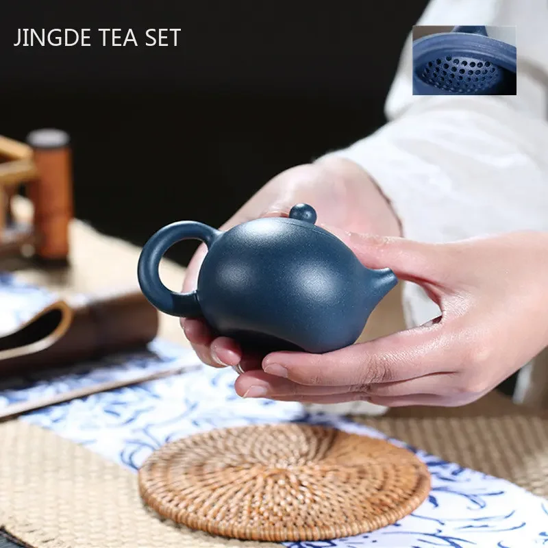 

100ml Yixing Handmade Purple Clay Teapots Ball Shaped Infuser Xishi Tea Pot Beauty Kettle Customized Zisha Tea Set Authentic