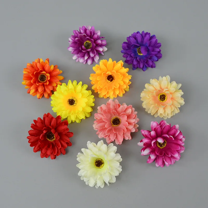 

50Pcs 8.5CM Artificial Silk Flowers chrysanthemum for Home Wedding Bouquet Decoration Diy Wreath Accessories Festival Supplies