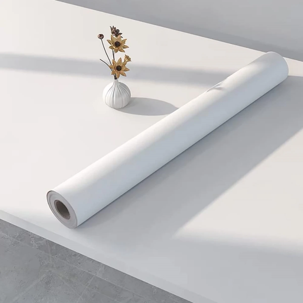 80/60cmWidth Waterpoof Matte Wallpaper White Vinyl Self-Adhesive Stickers for Wall Furniture Livingroom Contact Paper Home Decor