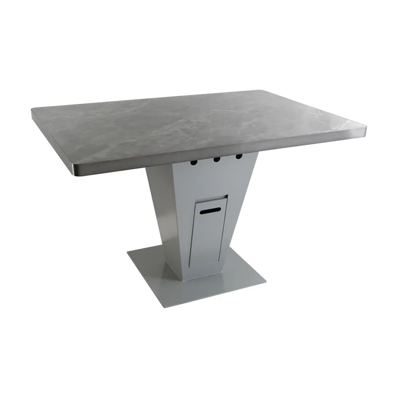 Simple wind metal hot pot table chassis new Chinese restaurant commercial hot pot square table marble table