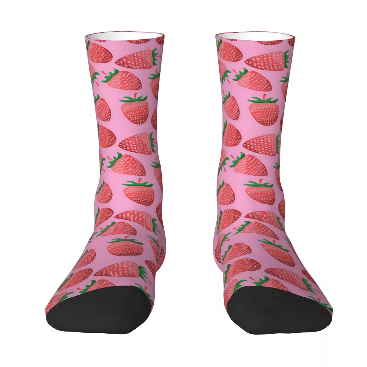 Pastel Seamless Strawberry Pattern . Illustration Design. Adult Socks,Unisex socks,men Socks women Socks