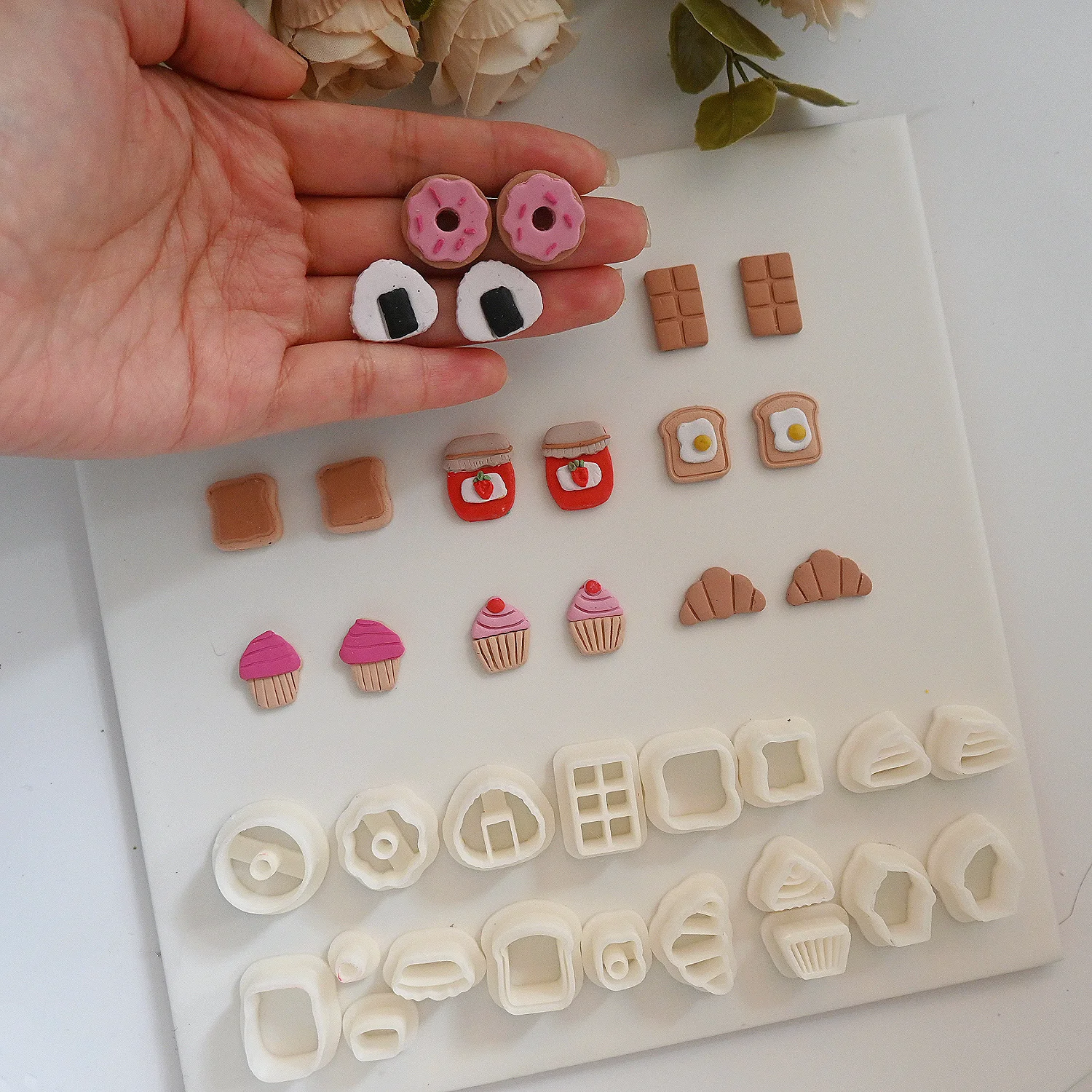 Donuts/Ice Cream/Bread/Chocolate Polymer Clay Cutter Clay Diy Earring Pendant Jewelry Molding Cutting Mold  Ceramic Tool