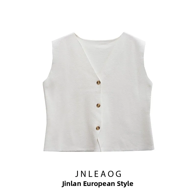

JNLEAOG модный повседневный вязаный жилет женский осенний новый Sle универсальный полиэфирное волокно с v-образным вырезом универсальный дизайн