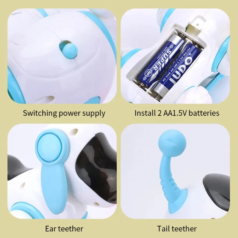 Perro robótico interactivo inteligente, luz para caminar simulada, sonido, música, educativo para niños, gateando, cantar y interactivo, nuevo