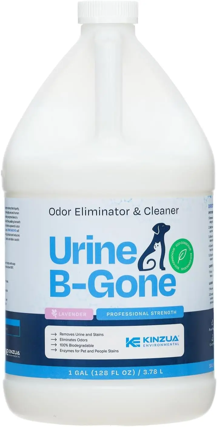 

Professional Enzyme Odor Eliminator & Stain Remover for Pet Urine, Carpets, Laundry - Lavender Scent, 1 Gallon