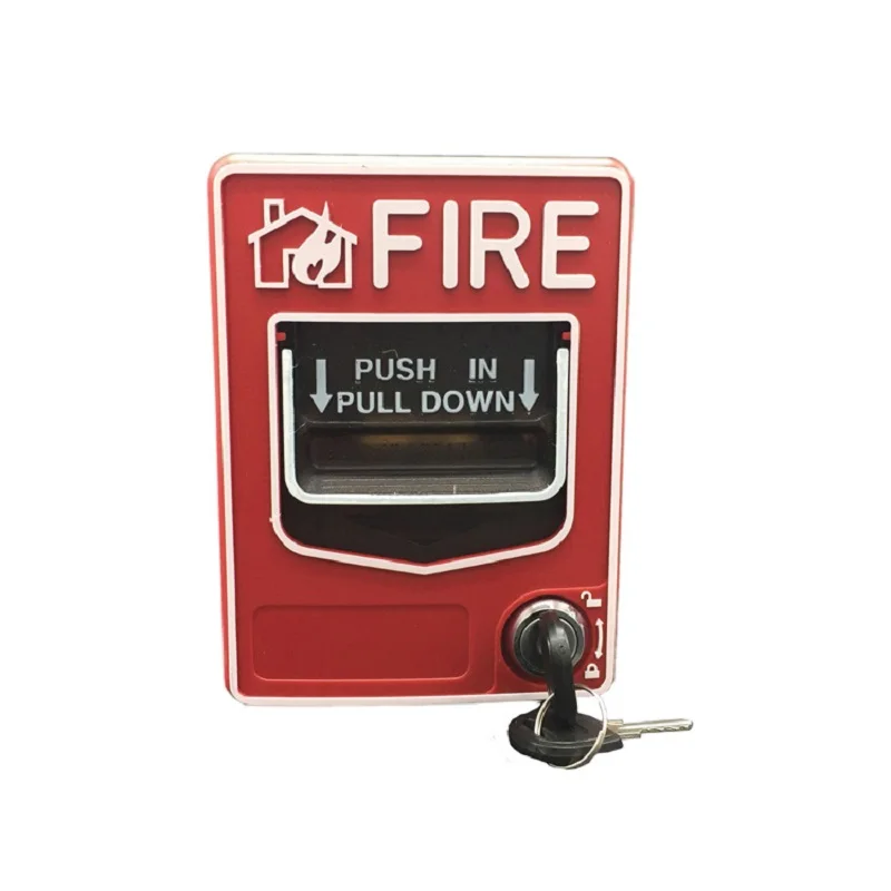 Wired Call Point Fire Reset Push In Pull Down Emergency Alarm Station Key Lock