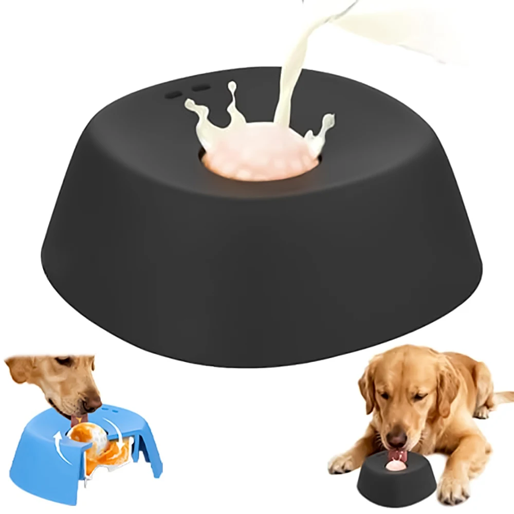 

Dog Liquid Lick Bowl Slow Feeder Toy 3/4 Cup Silicone Anti-Slip Mat Interactive Feeder for Bone Broth Yogurt Churu Small Dogs