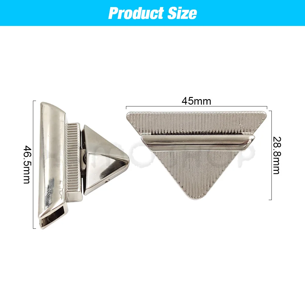 1 pçs de metal triângulo imprensa bloqueio moda interruptor bloqueio fecho couro artesanato bolsa bolsa bolsa ombro bolsa diy ferragem