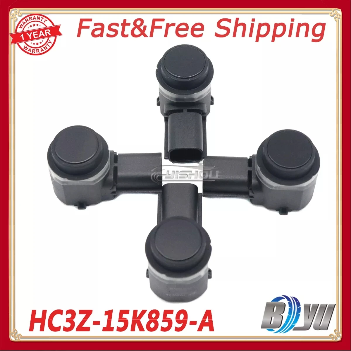 

4 x Parking Reverse Aid Sensor & Retainer Bracket for Ford F150 F-250 2016-2018