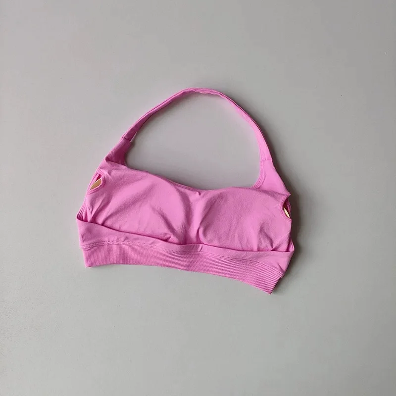 Stoßfester, nahtloser, sexy, gepolsterter Sport-BH für Damen, rückenfreies Workout-Top, Anti-Schock-Yoga-Crop-Top, Fitness-BH-Set – Detail 6