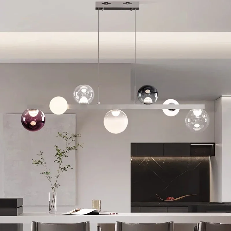 

Nordic Colored Glass LED Pendant Light for Living Dining Room Kitchen Food Table Bedroom Chandelier Home Decor Light Fixture