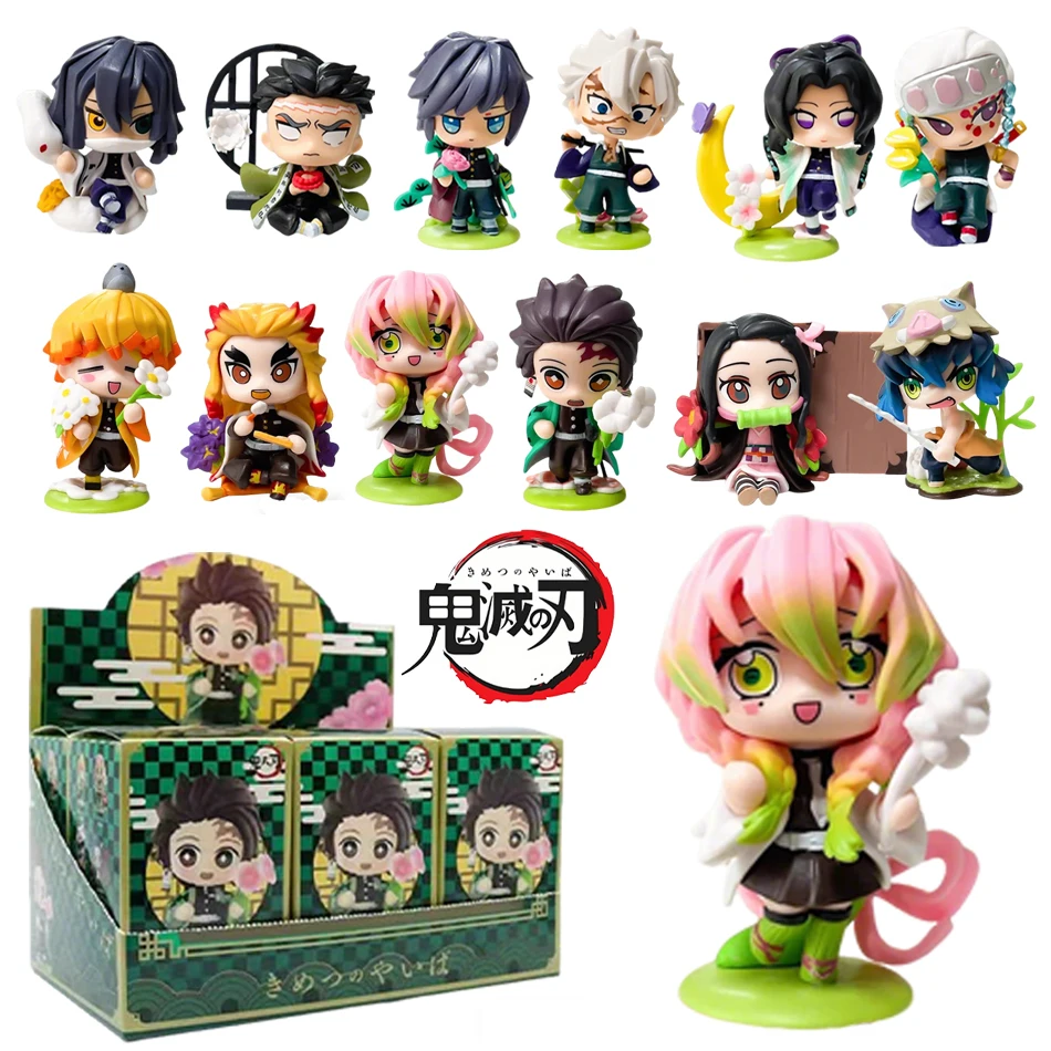 NOWOŚĆ! Demon Slayer Tanjiro Kamado Nezuko figurka anime, kreskówkowa, w niespodziance, w pudełku, kreatywna, personalizowana statuetka, model, ozdoba, prezent niespodzianka