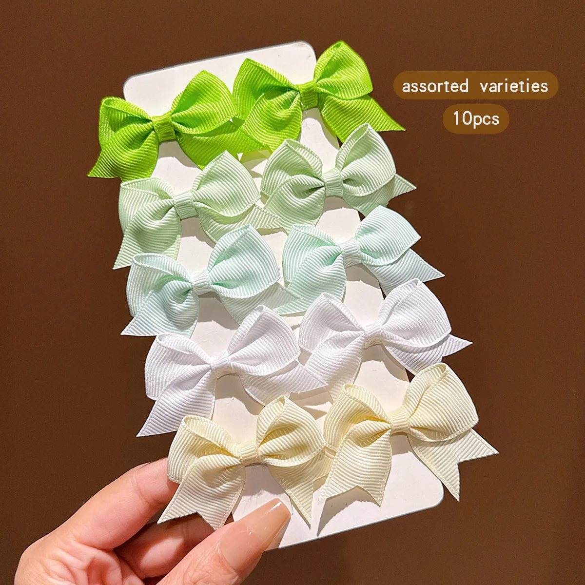 10 colors random simple green bow hair clip suitable for daily use as a hair accessory