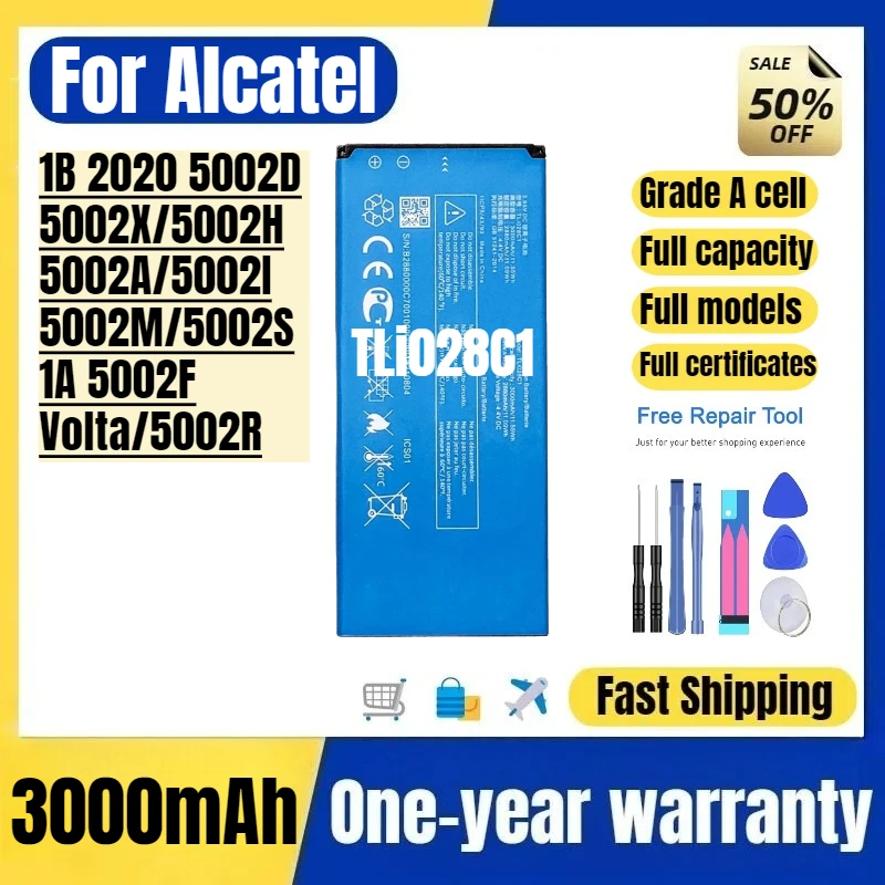 

TLi028C1 for Alcatel 1B 2020 5002D/5002X/5002H/5002A/5002I/5002M/5002S/1A 5002F/Volta/5002R Mobile Phone Battery Grade A Cel