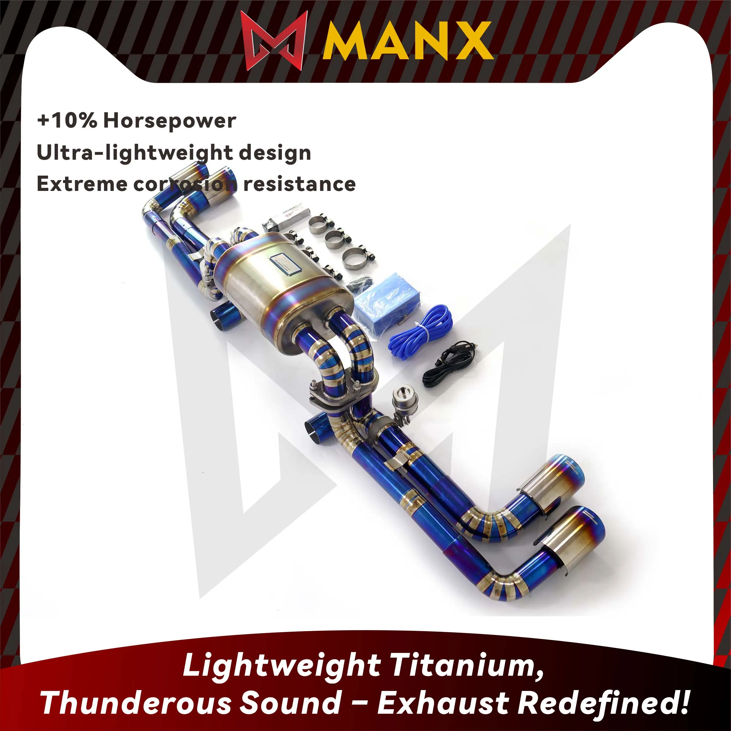 

MANX Catback For Ferrari F430 Focus On Titanium Pipe Clear Loud Sound Car Exhaust Vacuum Valve Muffler Auto Parts
