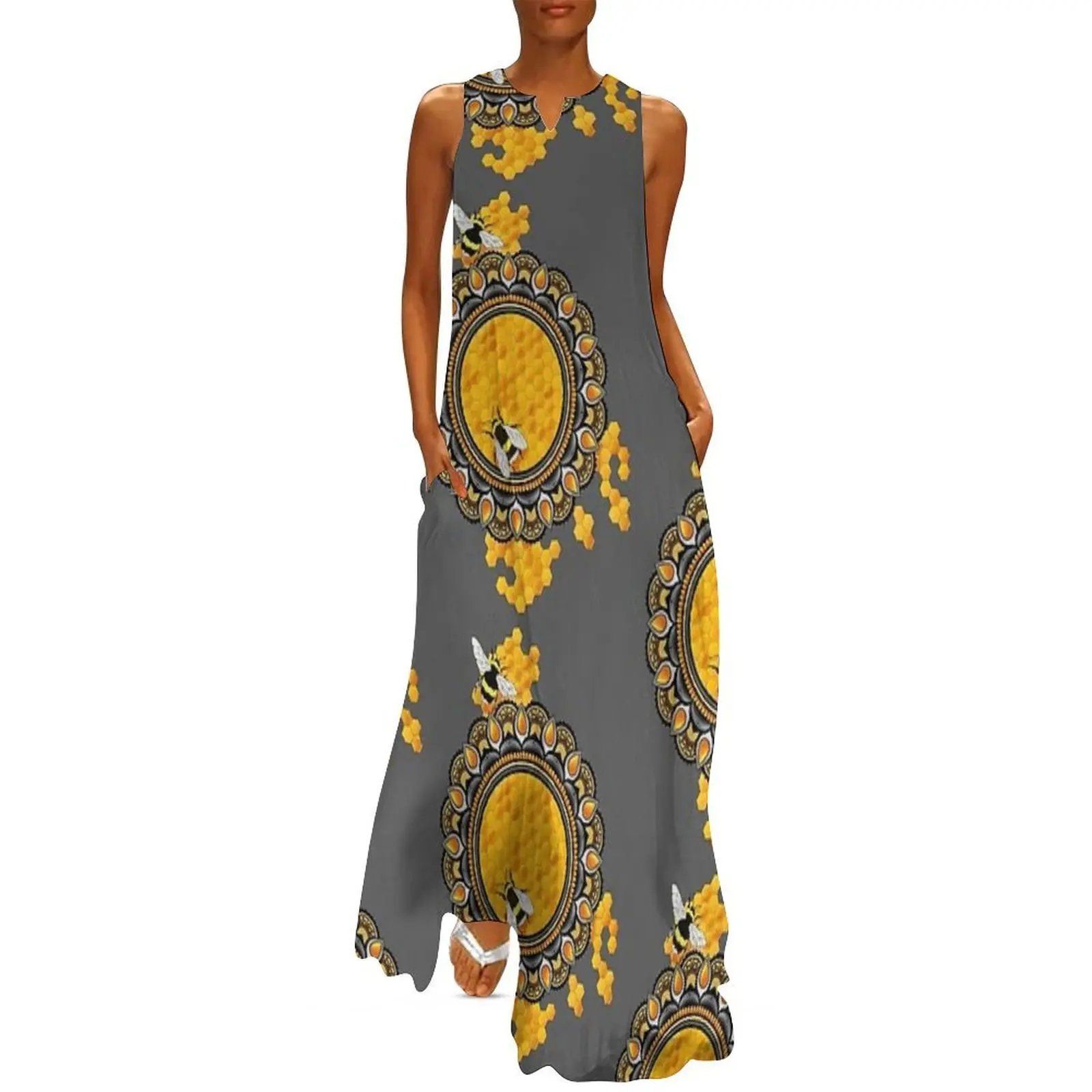

Honey Bees Long Dress Dress vintage dresses summer dresses for woman 2025 sensual sexy dress for women